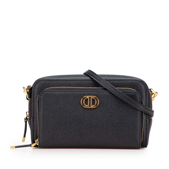 Pre-Loved Dior Grained Calfskin Caro Double Pouch - Picture 1 of 12